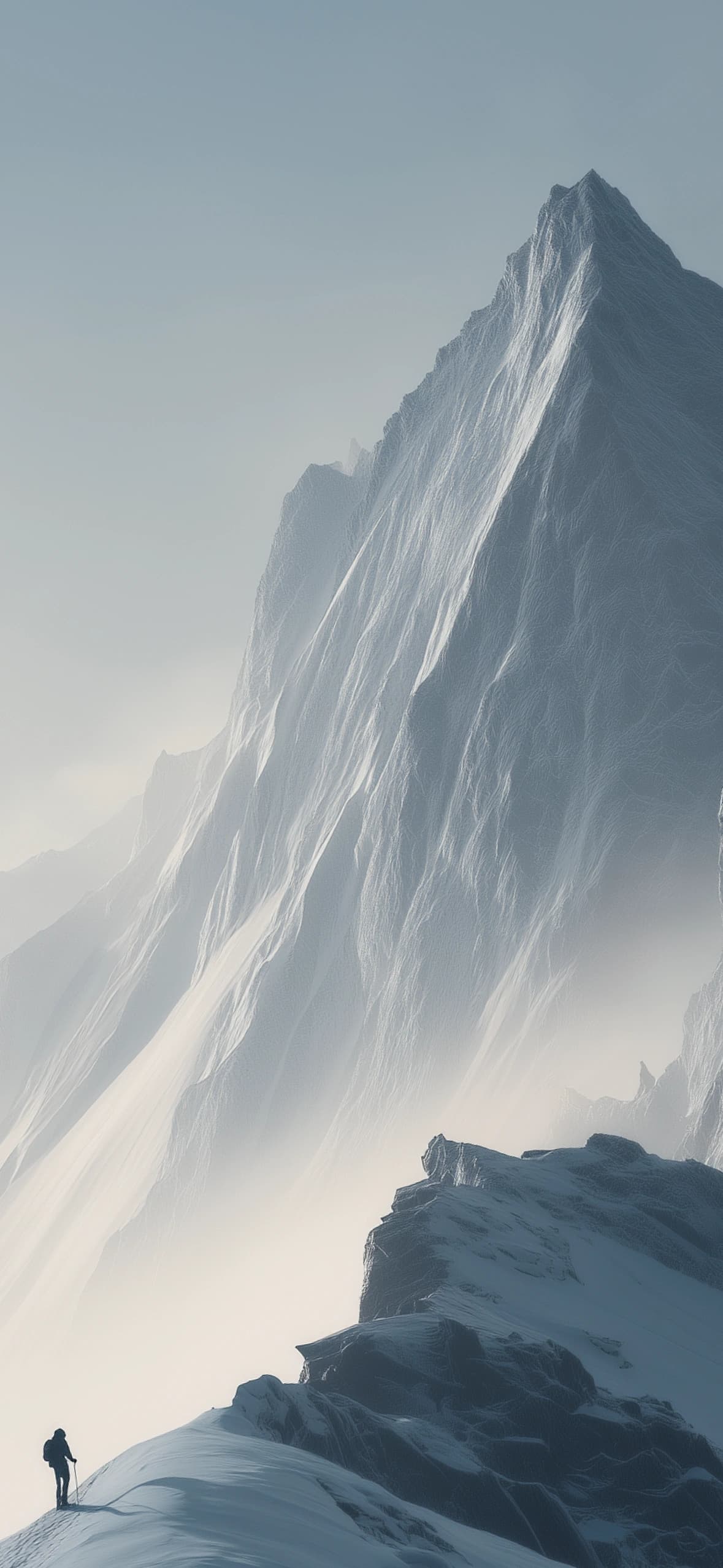 A climber on its way to the Summit